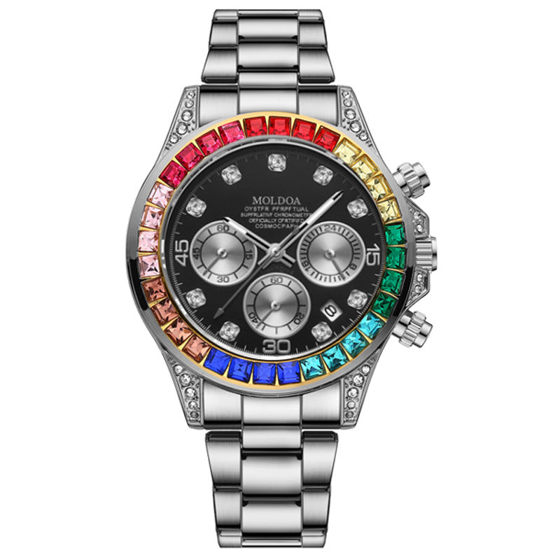 New Product Rainbow Di Same Style Watch Men's Three-Eye Six-Pin Multi-Functional Business Quartz Watch Men's Watch Dropshipping