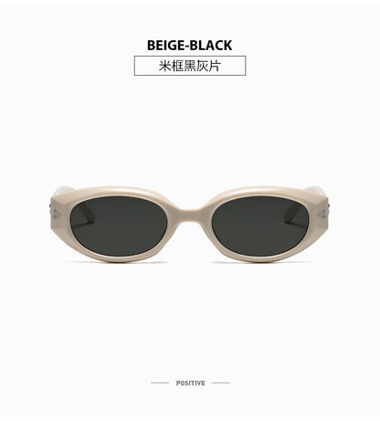 Retro Black Frame Rice Nail Irregular gm Cat's Eye Sunglasses Men's 2025 New Fashionable Street Photoshoot Sunglasses Women's High-end Sense