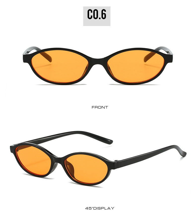 European and American Retro Oval Small Frame Sunglasses Women's Outdoor Fashion Wear Sunglasses Men's Personalized Hip-Hop Spice Glasses