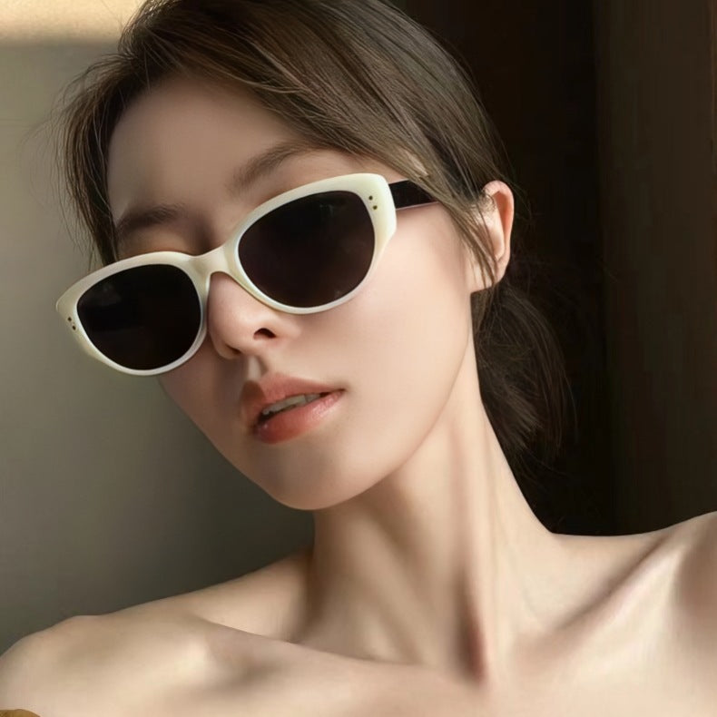 Wang Jiaer Same Style Sunglasses Women's High-end Korean Style Retro Sunglasses Men's Anti-ultraviolet Glasses 2024 New