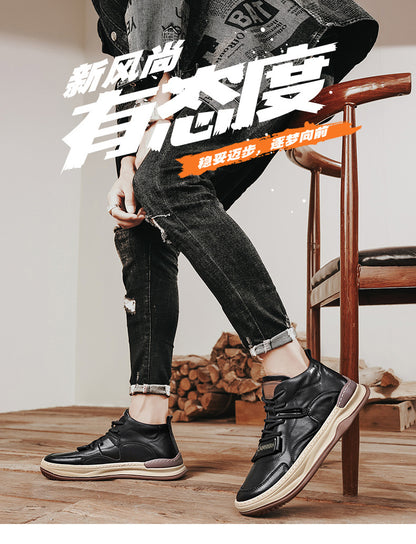 Men's Shoes Autumn New High-top Casual Shoes All-match Fashion Sports Trendy Shoes for Teenagers and Students Waterproof Non-slip Sneakers