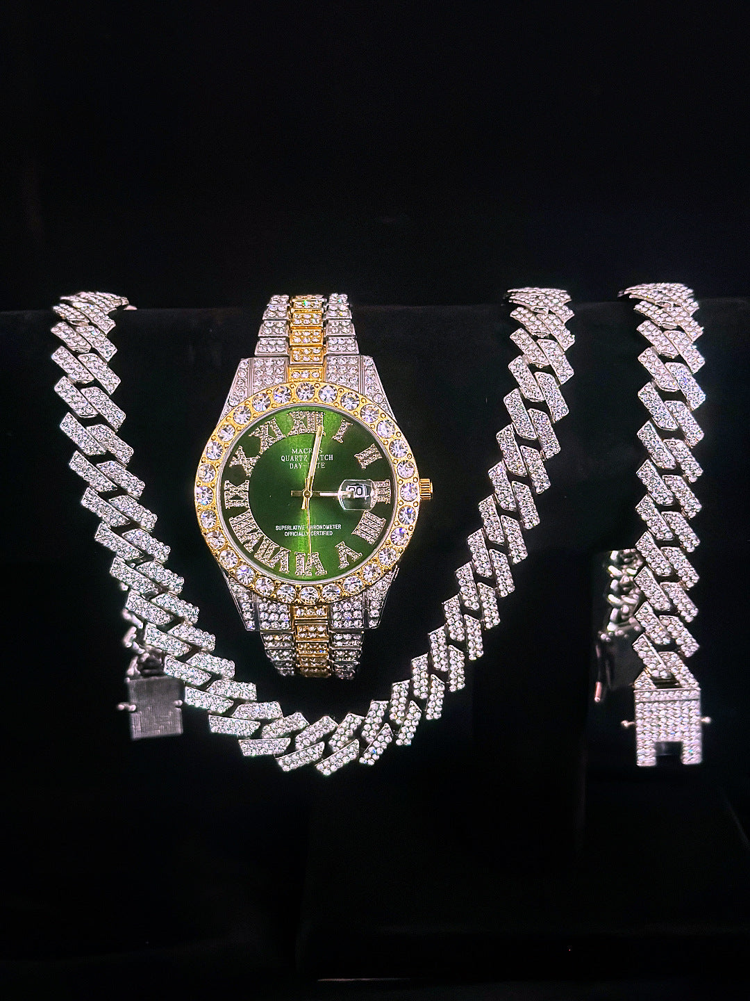 Tiktok Hot-Selling Fashion Casual Men's Watch Full Diamond Watch Men's Factory Price Direct Sale Complete Colors