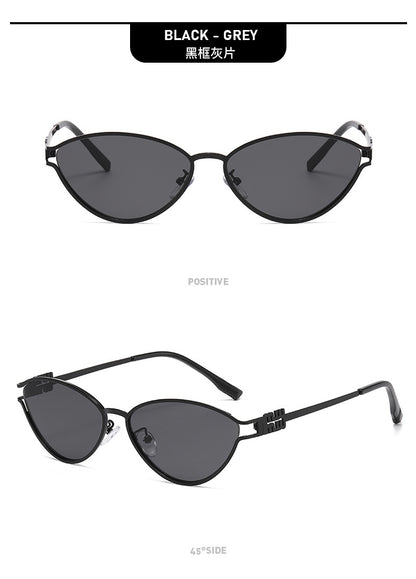 Fashionable Metal Cat-Eye Sunglasses European and American Trendy Women's Sunglasses Light Luxury High-End Anti-Uv Sunglasses for Men