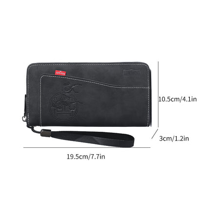 New crazy horse leather men's wallet European and American retro style PU zipper bag fashion short card bag change bag wholesale
