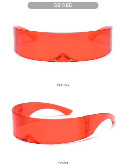 New Futuristic One-Piece Sunglasses, Internet Celebrity Bounce and Stylish European and American Sunglasses, Douyin Live Broadcast