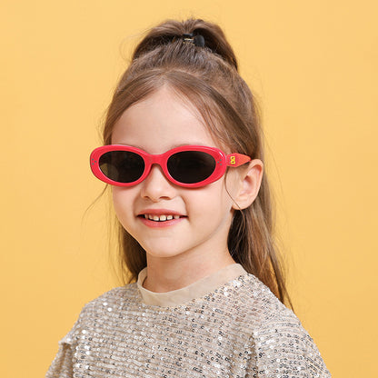2024 new fashion rice nail polarized children's sunglasses silicone oval small frame sunscreen baby sunglasses 7-130
