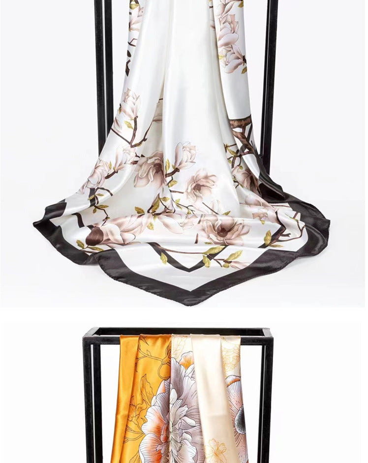 Double-sided scarf 90 square scarf summer women's thin decorative versatile small scarf shawl scarf scarf