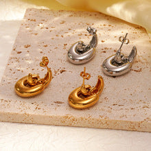 ins European and American Widened Arc Stainless Steel Earrings Advanced Sense Titanium Steel Earrings 18K Gold Light Luxury Women's Earrings
