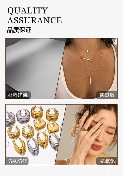 Diamond ring female titanium steel light luxury high-grade zircon index finger ring popular personality all-match fashion temperament open ring