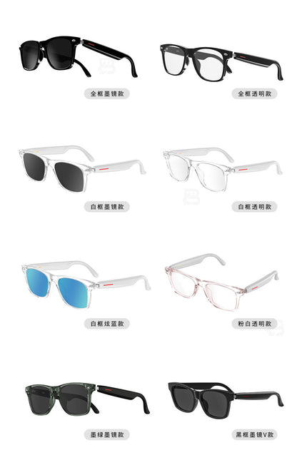 Smart Ai Bluetooth Translation Glasses, Sunglasses, Polarized, Anti-Uv, Anti-Blue Light, Listening to Music and Calls, Transparent Lens Replacement