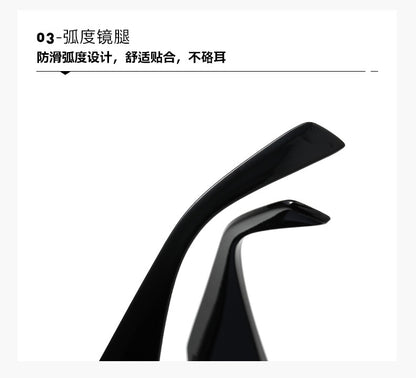 New Trendy Ins Female Internet Celebrity Plain Street Style Sunglasses Fashionable Rhombus Wide Leg Outdoor Trendy Square Frame Sunglasses