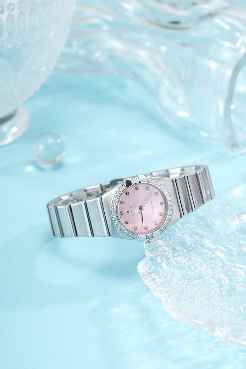 Source Factory Constellation Steel Band Women's Quartz Watch High-End Waterproof Fashion Cross-Border Diamond Bezel Girls' Watch