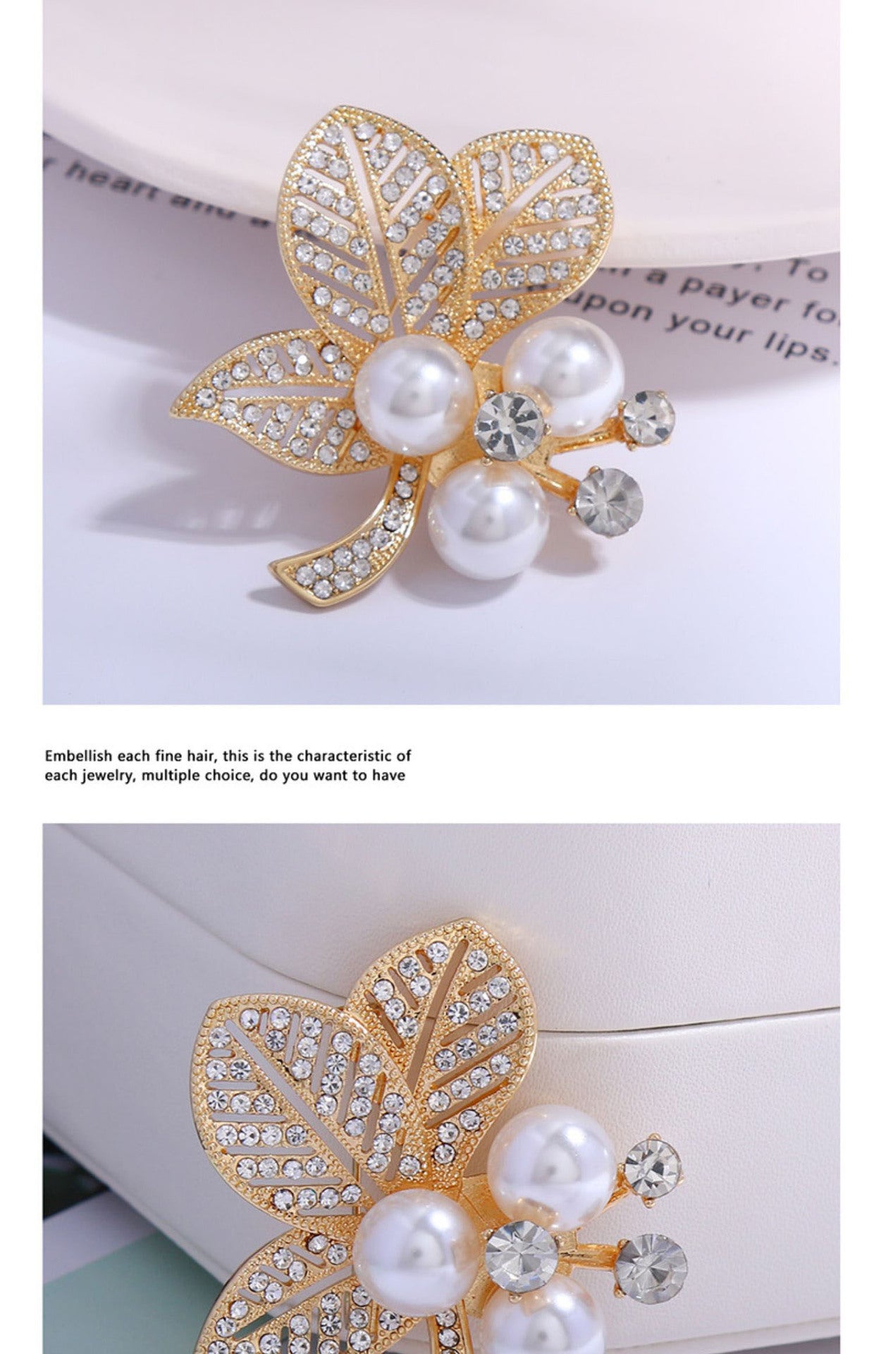 Korean New Style Leaf Pearl Brooch for Women, Versatile and Elegant, Unique Design Pin Accessory, Fresh and Sweet