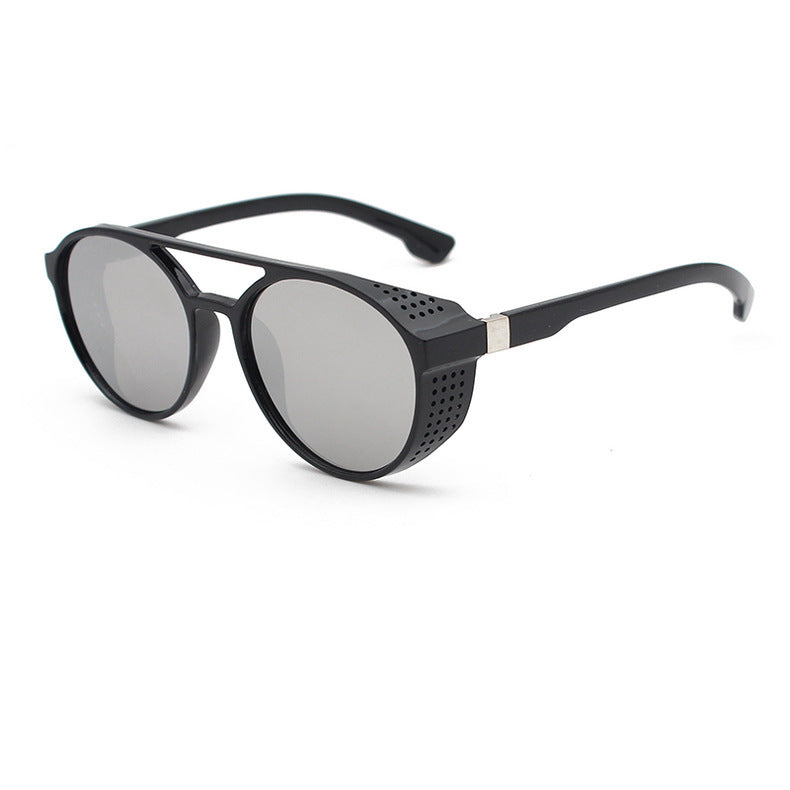 European and American Fashion Trend New Double-Beam Sunglasses Steampunk Sunglasses Round Retro Sunglasses 97040