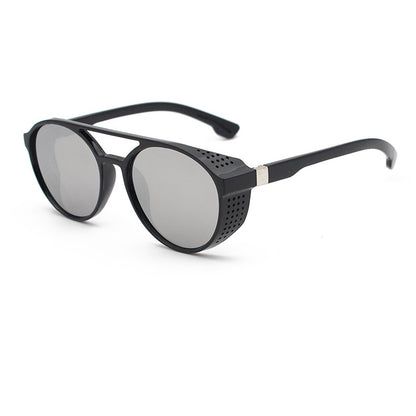European and American Fashion Trend New Double-Beam Sunglasses Steampunk Sunglasses Round Retro Sunglasses 97040