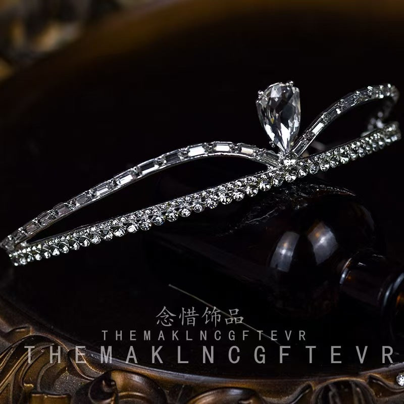 Bridal Crown Tiara Rhinestone Crown Wedding Dress Diamond Costume Eighteenth Birthday Coming-Of-Age Ceremony Birthday Princess Hair Accessory