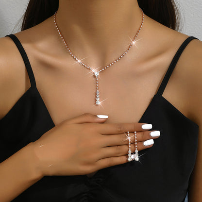 Factory Direct Approval Fashion Wedding Wedding Photography Accessories Earrings Necklace Bracelet Set Combination Multiple Choice