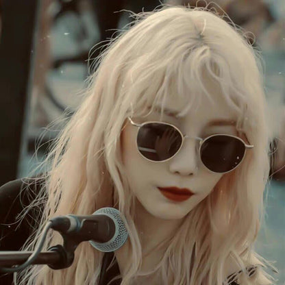 2022 New Style Sunglasses for Women Ins Street Shooting Popular Round Frame Sunglasses K-Style Trendyy Retro Sunglasses for Small Faces
