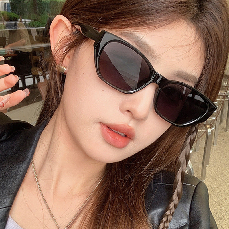 Cat-Eye Small Frame Irregular Sunglasses 2024 New Internet Celebrity High-End Sunglasses Anti-Uv Trendy Sunglasses