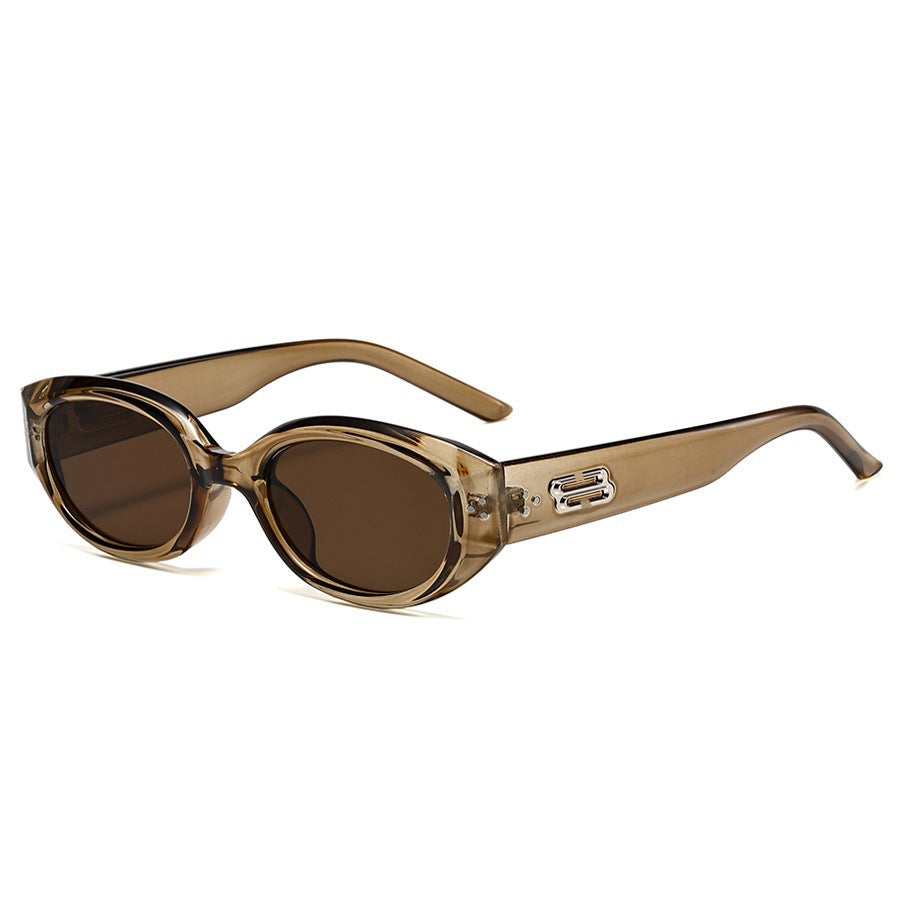 Retro Black Frame Rice Nail Irregular gm Cat's Eye Sunglasses Men's 2025 New Fashionable Street Photoshoot Sunglasses Women's High-end Sense
