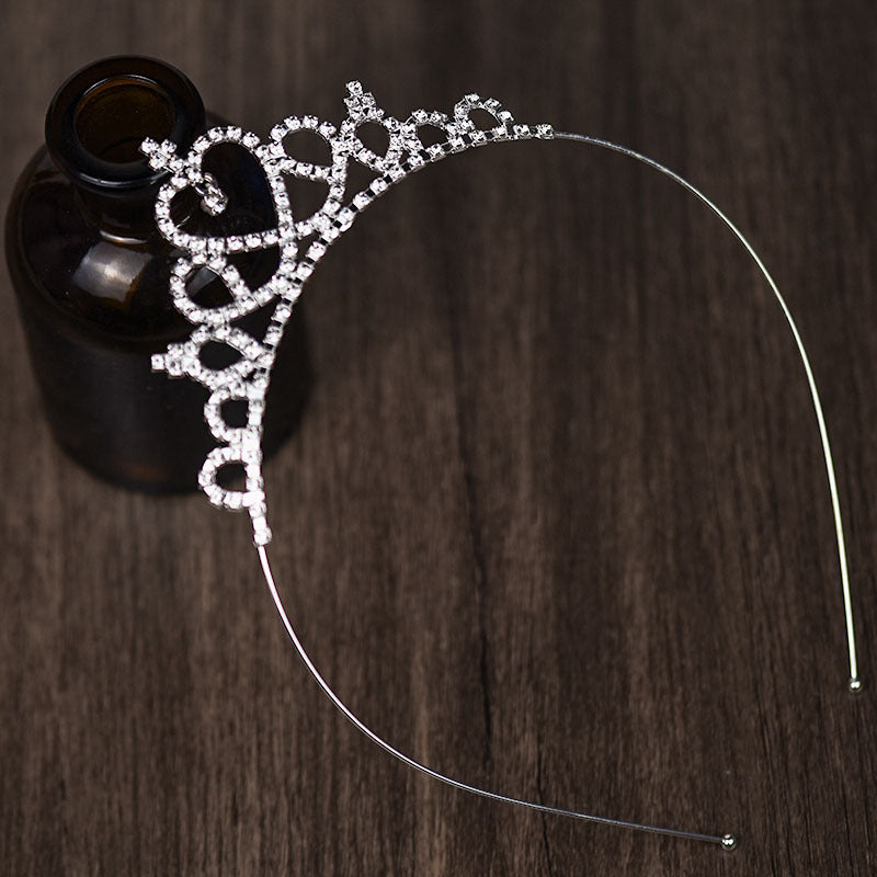 Bridal Crown Tiara Rhinestone Crown Wedding Dress Diamond Costume Eighteenth Birthday Coming-Of-Age Ceremony Birthday Princess Hair Accessory