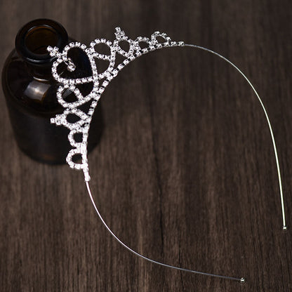 Bridal Crown Tiara Rhinestone Crown Wedding Dress Diamond Costume Eighteenth Birthday Coming-Of-Age Ceremony Birthday Princess Hair Accessory