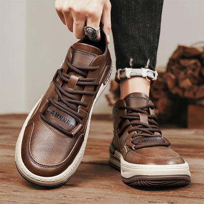 Men's Shoes Autumn New High-top Casual Shoes All-match Fashion Sports Trendy Shoes for Teenagers and Students Waterproof Non-slip Sneakers