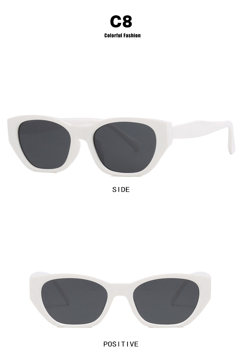 Cat-Eye Small Frame Irregular Sunglasses 2024 New Internet Celebrity High-End Sunglasses Anti-Uv Trendy Sunglasses