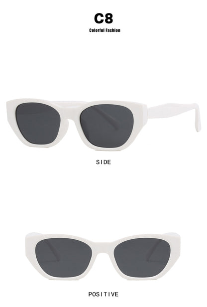 Cat-Eye Small Frame Irregular Sunglasses 2024 New Internet Celebrity High-End Sunglasses Anti-Uv Trendy Sunglasses