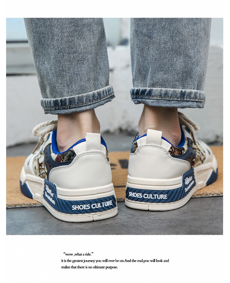 National Trend Men's Shoes 2024 Autum New Breathable Canvas Shoes Men's Niche Original Casual Shoes Sneakers Thick-Soled Student Shoes