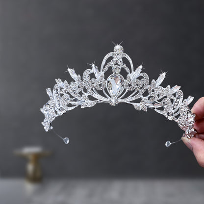 Bridal Crown Tiara Rhinestone Crown Wedding Dress Diamond Costume Eighteenth Birthday Coming-Of-Age Ceremony Birthday Princess Hair Accessory
