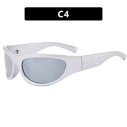 2023 New Y2K Hot Girl Cycling Sunglasses Future Technology Sunglasses Concave Shape Photo Sunglasses Trendy