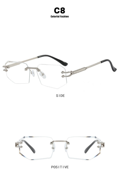 Irregular Frameless Edge-Cut Sunglasses 2024 New Style Personalized Fashion Sunglasses Street Style Trendy Sunglasses for Women