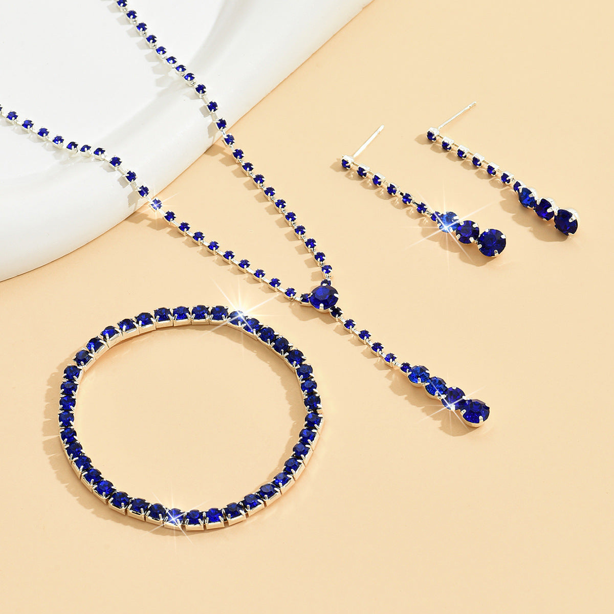 Factory Direct Approval Fashion Wedding Wedding Photography Accessories Earrings Necklace Bracelet Set Combination Multiple Choice