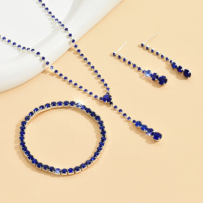 Factory Direct Approval Fashion Wedding Wedding Photography Accessories Earrings Necklace Bracelet Set Combination Multiple Choice