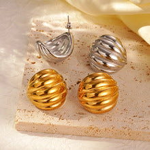 ins European and American Widened Arc Stainless Steel Earrings Advanced Sense Titanium Steel Earrings 18K Gold Light Luxury Women's Earrings