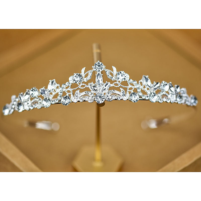 Bridal Crown Tiara Rhinestone Crown Wedding Dress Diamond Costume Eighteenth Birthday Coming-Of-Age Ceremony Birthday Princess Hair Accessory