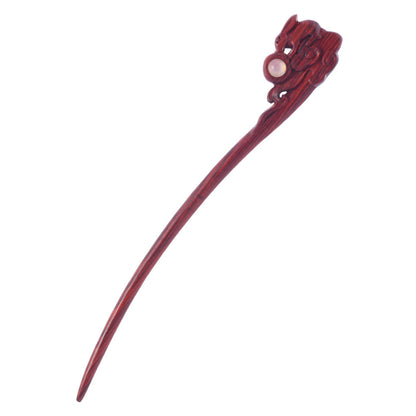 Vintage Red Sandalwood Hairpin Antique High-end Hairpin New Chinese Style Simple Daily All-match Wooden Hairpin Hairpin