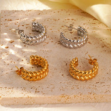 ins European and American Widened Arc Stainless Steel Earrings Advanced Sense Titanium Steel Earrings 18K Gold Light Luxury Women's Earrings