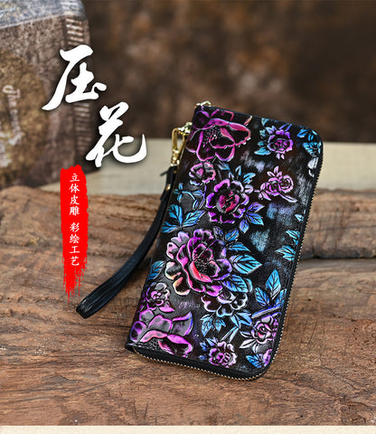 HENGDEWEI Vintage Genuine Leather Women’s Long Wallet | মেয়েদের প্রিমিয়াম লেদার লং ওয়ালেট