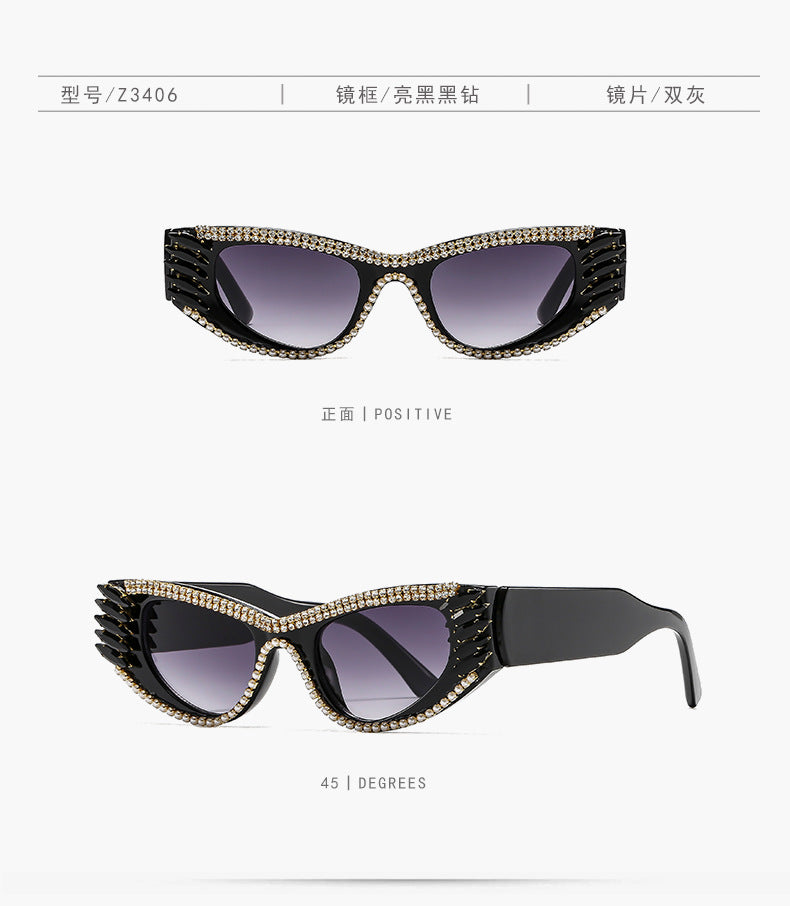 New Cross-Border European and American Cat-Eye Sunglasses for Women, Outdoor Driving and Driving Uv Protection Sunglasses