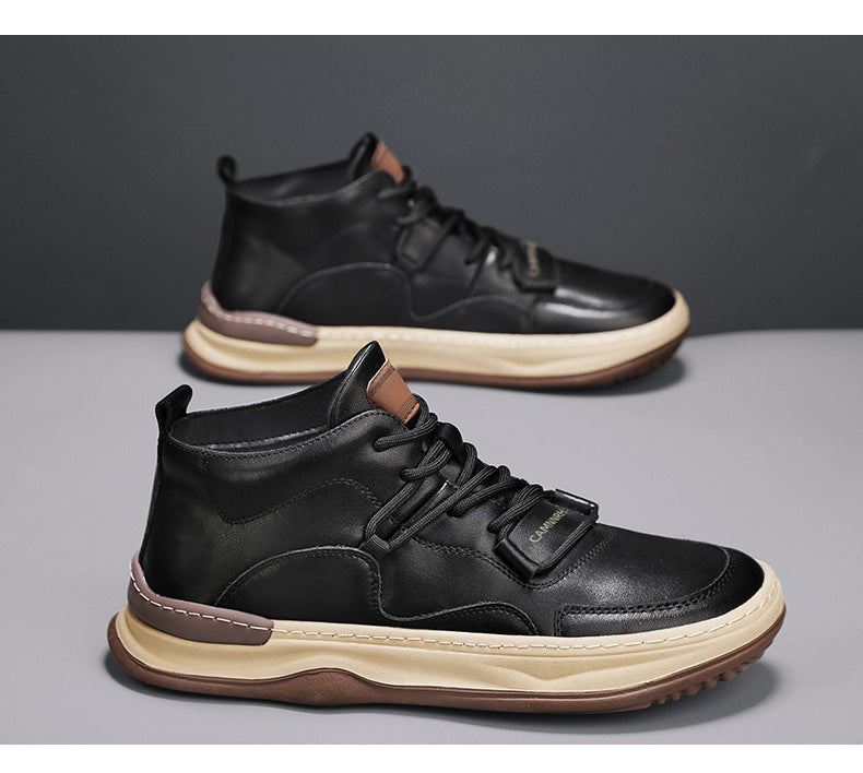 Men's Shoes Autumn New High-top Casual Shoes All-match Fashion Sports Trendy Shoes for Teenagers and Students Waterproof Non-slip Sneakers