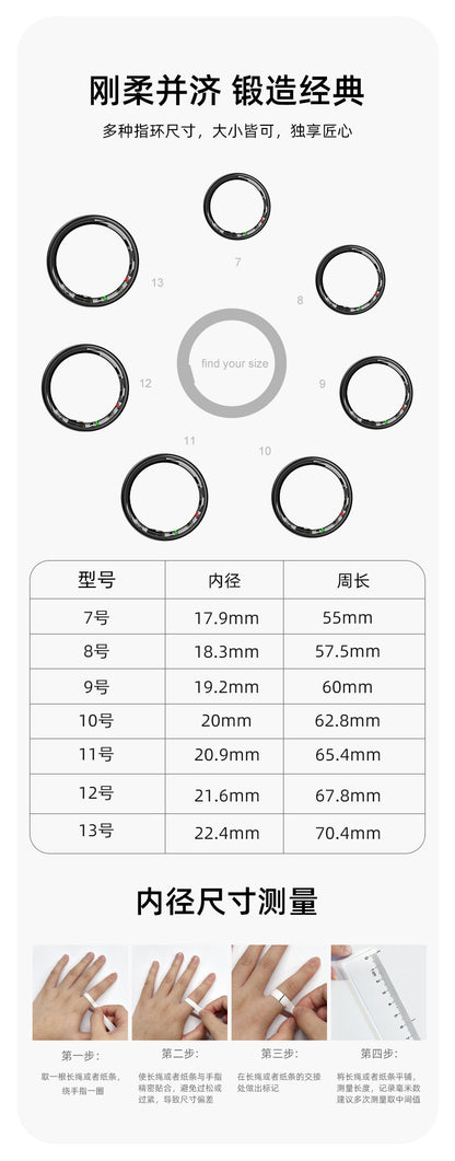 R08 (Qring) Waterproof Touch Body Temperature Sleep Blood Oxygen Heart Rate Sports Photo Music Control Smart Ring