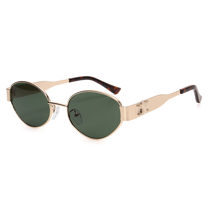 Y2K40235 Old Money Style Sunglasses Female Internet Celebrity Street Style Glasses Retro Oval High-End Cat-Eye Sunglasses