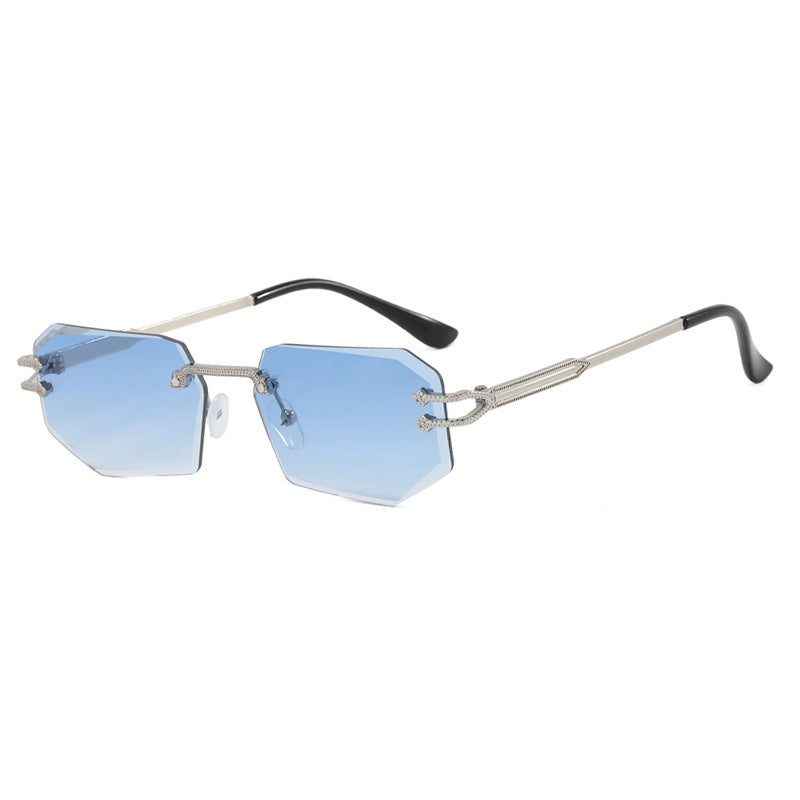 Irregular Frameless Edge-Cut Sunglasses 2024 New Style Personalized Fashion Sunglasses Street Style Trendy Sunglasses for Women