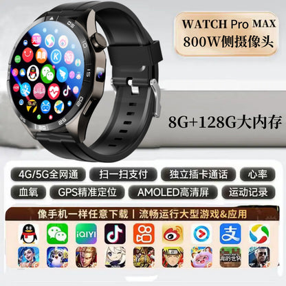 WATCH 4 Cellular Card Smart Watch Free Download Running Single Camera nfc Game Heart Rate Monitoring