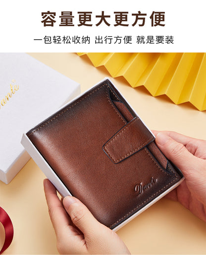New men's wallet driver's license integrated first layer cowhide anti-theft credit card degaussing leather wallet cross-border explosions