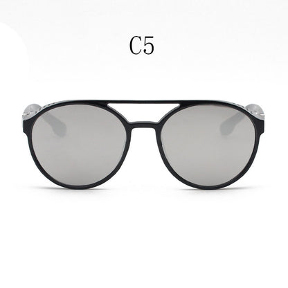 European and American Fashion Trend New Double-Beam Sunglasses Steampunk Sunglasses Round Retro Sunglasses 97040