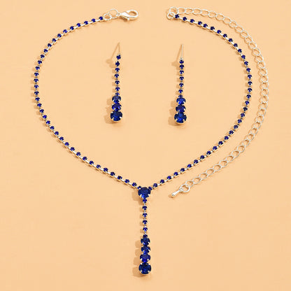 Factory Direct Approval Fashion Wedding Wedding Photography Accessories Earrings Necklace Bracelet Set Combination Multiple Choice