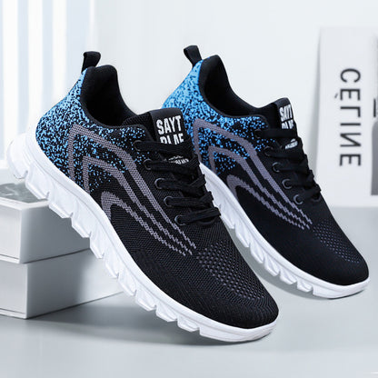Sports Shoes for Men, New Summer Running Shoes, Breathable Korean Style Trendy Casual Shoes, Popular Lace-Up Shoes for Students, Men